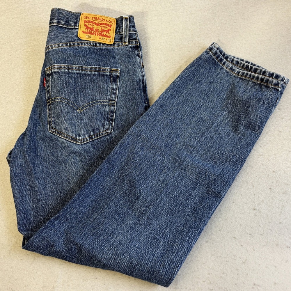 Levis 550 Relaxed Fit Jeans Mens 32x32 Blue Tapered Leg Denim Dark Wash Gorpcore